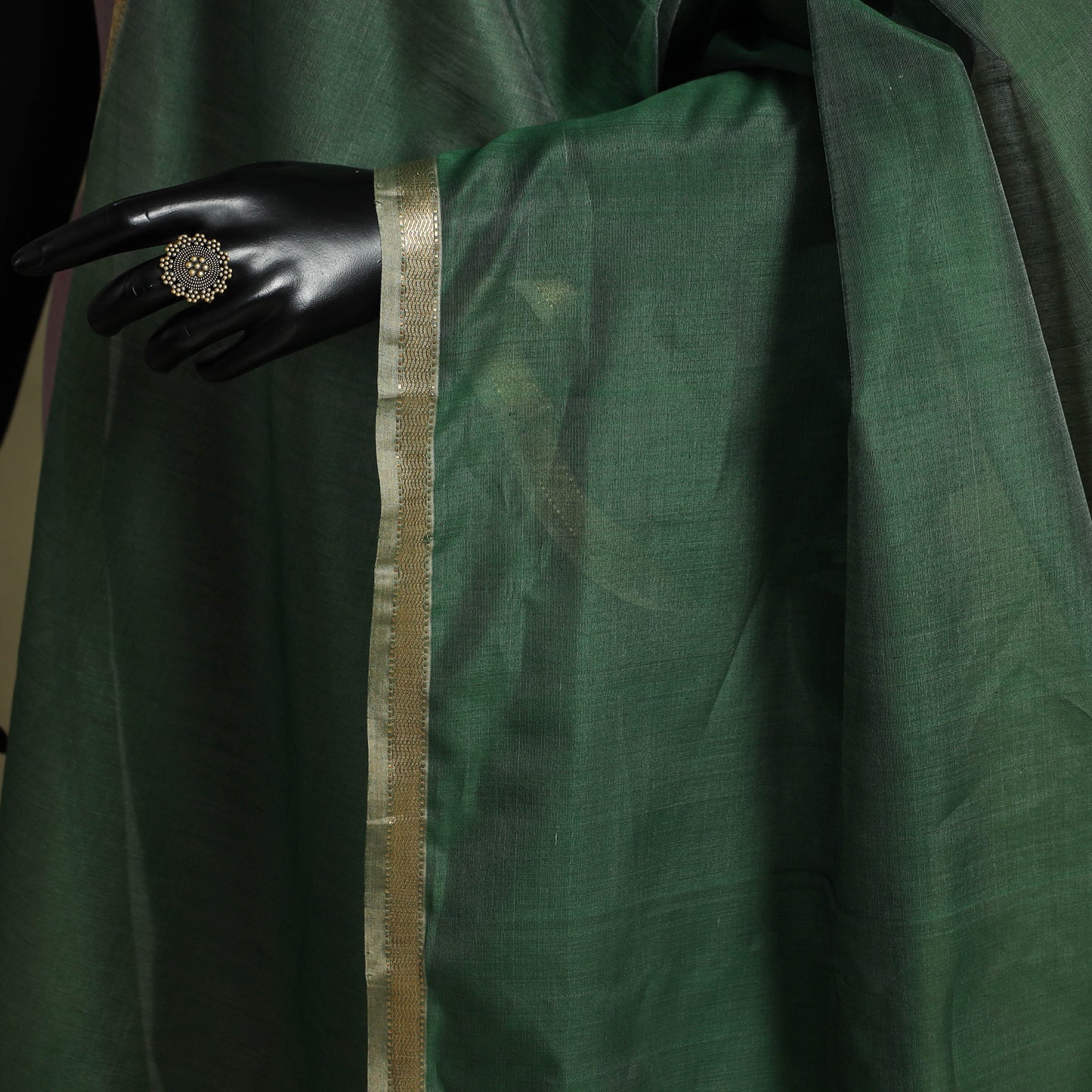 Green - handloom silk cotton maheshwari dupatta 30