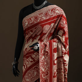 Kalamkari Printed Pure Mul Cotton Saree 17