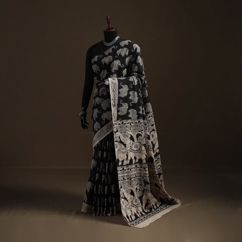 Kalamkari Printed Pure Mul Cotton Saree 18