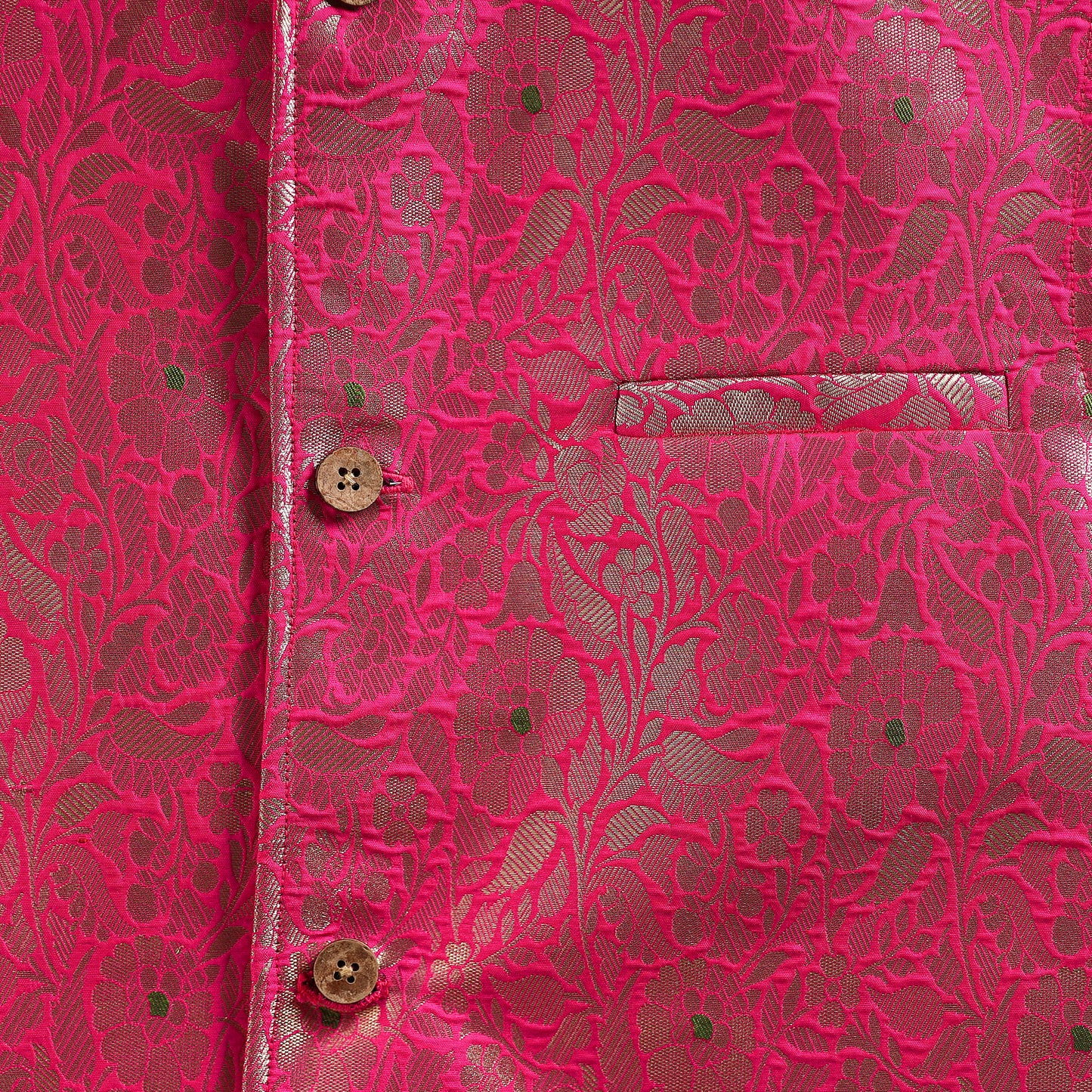 Pink - semi silk meena buti brocade banarasi men nehru