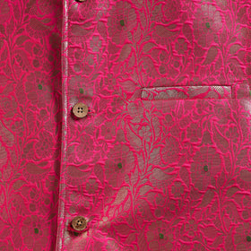 Pink - semi silk meena buti brocade banarasi men nehru