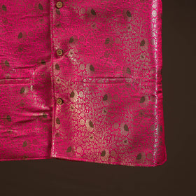 Pink - semi silk meena buti brocade banarasi men nehru