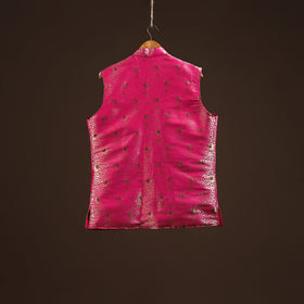 Pink - semi silk meena buti brocade banarasi men nehru