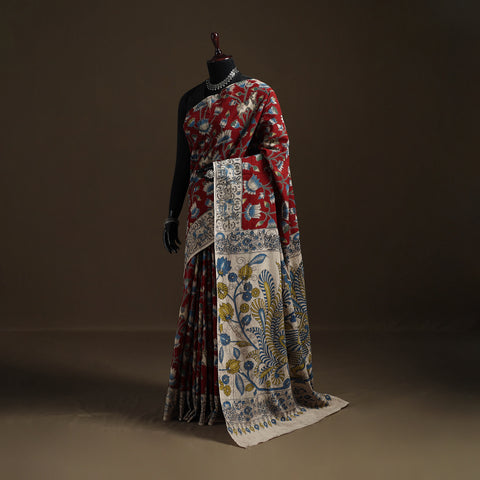Kalamkari Printed Pure Mul Cotton Saree 23