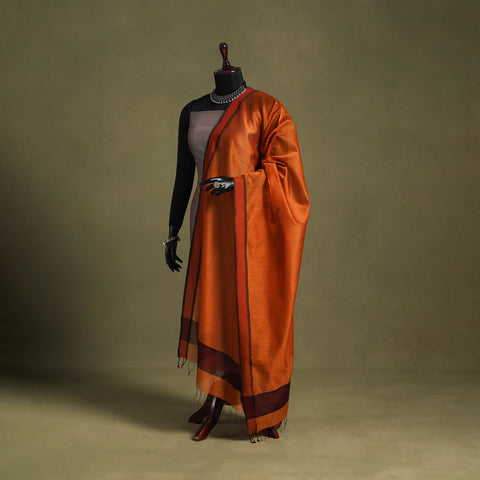 Orange - handloom silk cotton maheshwari dupatta 17