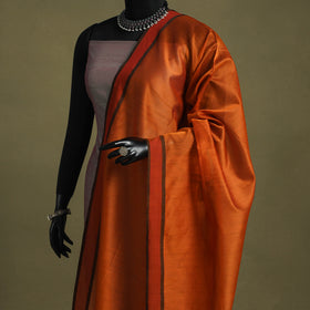 Orange - handloom silk cotton maheshwari dupatta 17