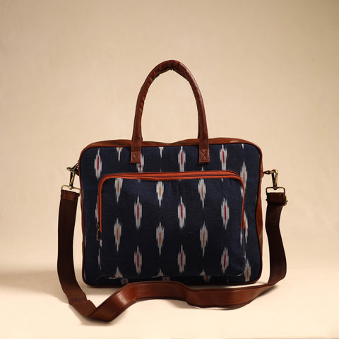 Black - Handmade Pochampally Ikat Laptop Bag 19