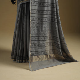Chanderi Silk Akola Hand Block Print Natural Dyed Saree 01