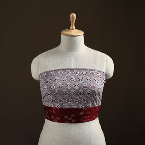 Grey - Sanganeri Hand Block Print Cotton Blouse Piece 01