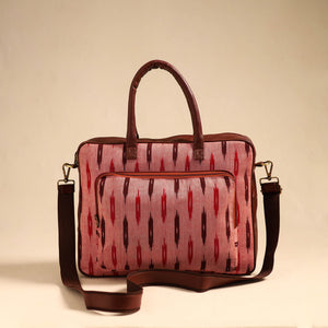 Peach - Handmade Pochampally Ikat Laptop Bag 28