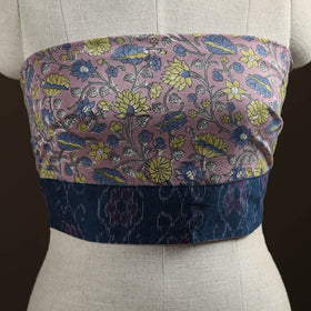 Purple - Sanganeri Hand Block Print Cotton Blouse Piece 07