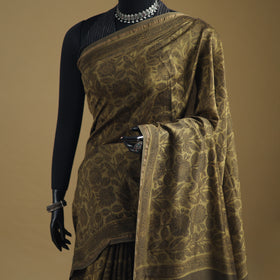 Chanderi Silk Akola Hand Block Print Natural Dyed Saree 02