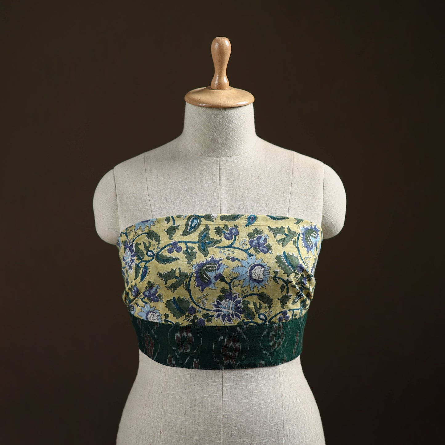 Yellow - Sanganeri Hand Block Print Cotton Blouse Piece 08