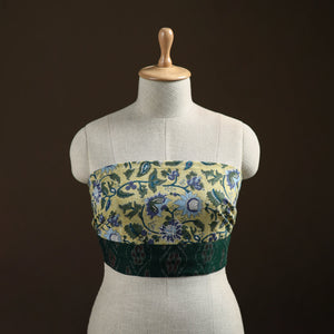 Yellow - Sanganeri Hand Block Print Cotton Blouse Piece 08