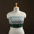 Blue - Sanganeri Hand Block Print Cotton Blouse Piece 09