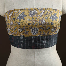 Yellow - Sanganeri Hand Block Print Cotton Blouse Piece 10