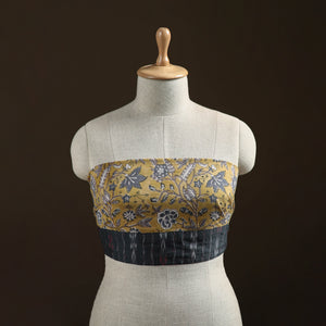 Yellow - Sanganeri Hand Block Print Cotton Blouse Piece 10