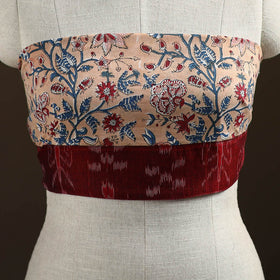 Beige - Sanganeri Hand Block Print Cotton Blouse Piece 11