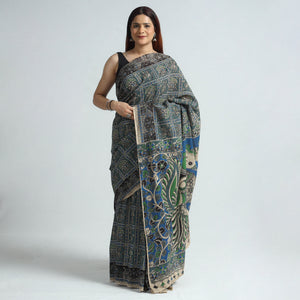 Kalamkari Printed Cotton Saree with Blouse Piece 04