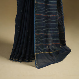 Chanderi Silk Akola Hand Block Print Natural Dyed Saree 03