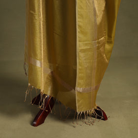 Yellow - handloom silk cotton heavy tissue gold zari