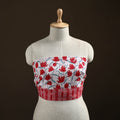 White - Sanganeri Hand Block Print Cotton Blouse Piece 17