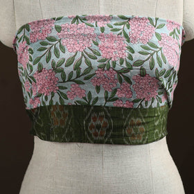 Green - Sanganeri Hand Block Print Cotton Blouse Piece 18