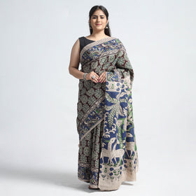 Buy Kalamkari Printed Silk Cotton Saree Online at iTokri.com