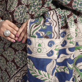 Buy Kalamkari Printed Silk Cotton Saree Online at iTokri.com