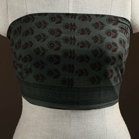 Black - Bagh Hand Block Print Natural Dyed Cotton Blouse Piece 21
