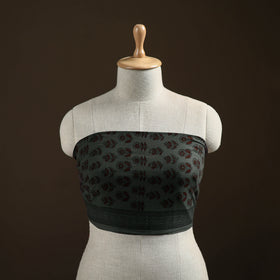 Black - Bagh Hand Block Print Natural Dyed Cotton Blouse Piece 21