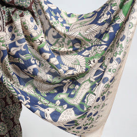 Buy Kalamkari Printed Silk Cotton Saree Online at iTokri.com