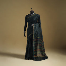 Chanderi Silk Akola Hand Block Print Natural Dyed Saree 05