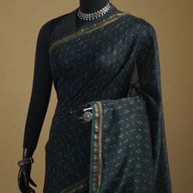 Chanderi Silk Akola Hand Block Print Natural Dyed Saree 05