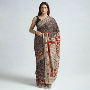 Kalamkari Printed Cotton Saree with Blouse Piece 06