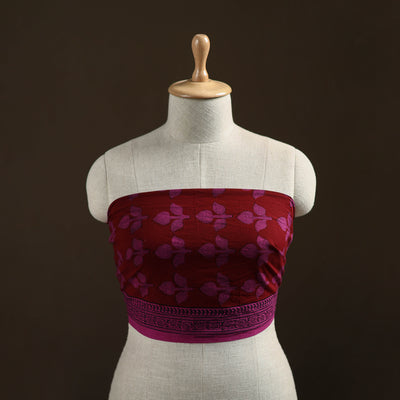 Maroon - Bagh Hand Block Print Natural Dyed Cotton Blouse Piece 22