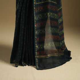 Chanderi Silk Akola Hand Block Print Natural Dyed Saree 05