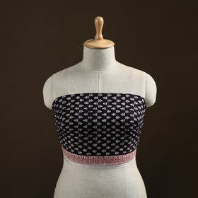 Black - Bagh Hand Block Print Natural Dyed Cotton Blouse Piece 23