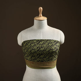 Green - Bagh Hand Block Print Natural Dyed Cotton Blouse Piece 25
