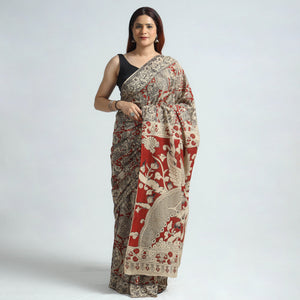Kalamkari Printed Cotton Saree with Blouse Piece 08