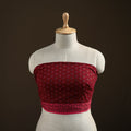 Maroon - Bagh Hand Block Print Natural Dyed Cotton Blouse Piece 28