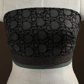 Black - Bagh Hand Block Print Natural Dyed Cotton Blouse Piece 30
