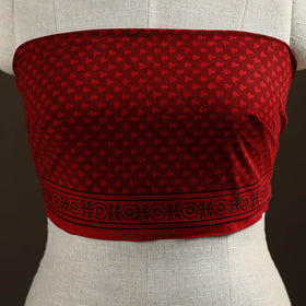 Red - Bagh Hand Block Print Natural Dyed Cotton Blouse Piece 32