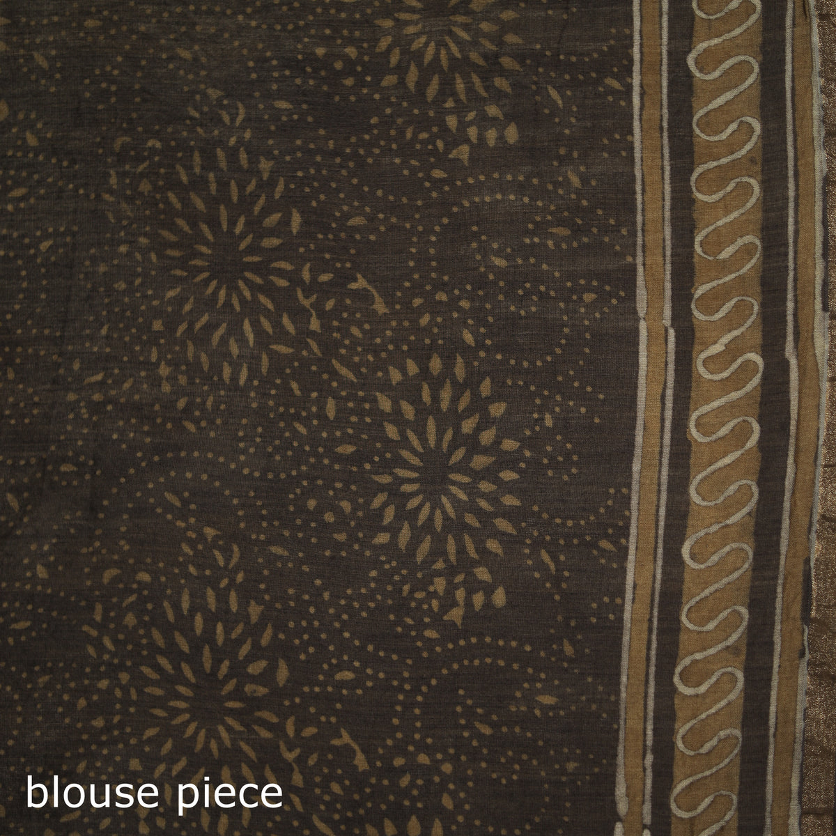 Chanderi Silk Akola Hand Block Print Natural Dyed Saree 08