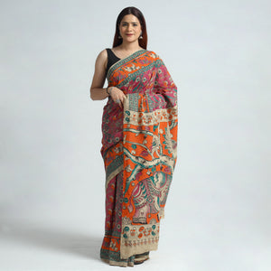 Kalamkari Printed Cotton Saree with Blouse Piece 09