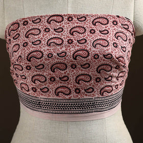 Red - Bagh Hand Block Print Natural Dyed Cotton Blouse Piece 34