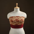Beige - Bagru Hand Block Print Natural Dyed Cotton Blouse Piece 38