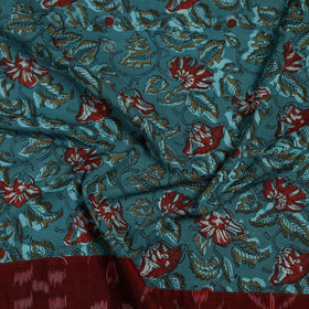 Blue - Bagru Hand Block Print Natural Dyed Cotton Blouse Piece 37
