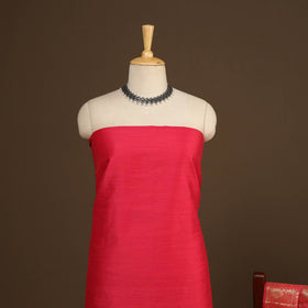 Pink - 2pc slub silk unstitched plain dress material