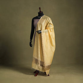 Yellow - handloom silk cotton maheshwari dupatta 38
